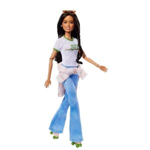 Barbie Joanna Gaines Doll, Posable, Brunette, in Jeans & Top with Roller Skates